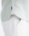 Men's Slim Fit Long Sleeve Linen Shirt Color Duck Natural Buttons - 7