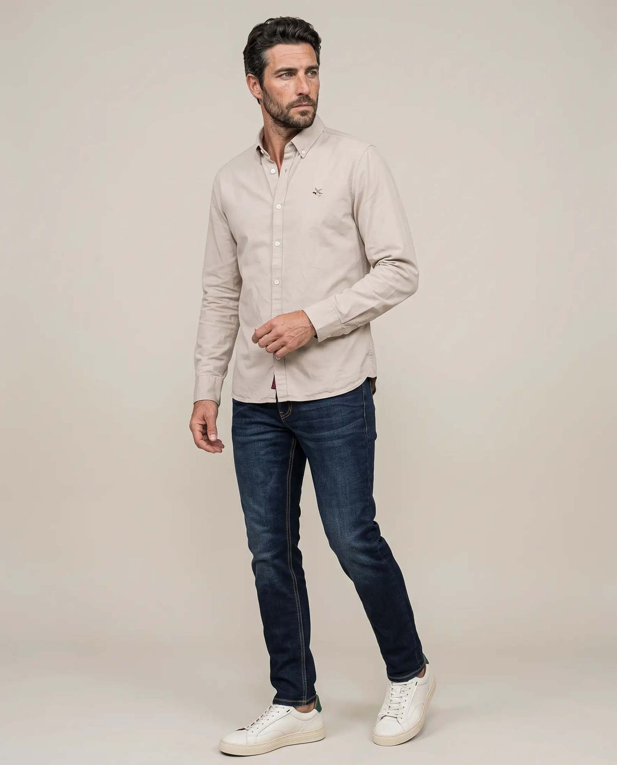 Men´s Long Sleeve Shirt - Khaki 63_617F403_CAQ150309_4