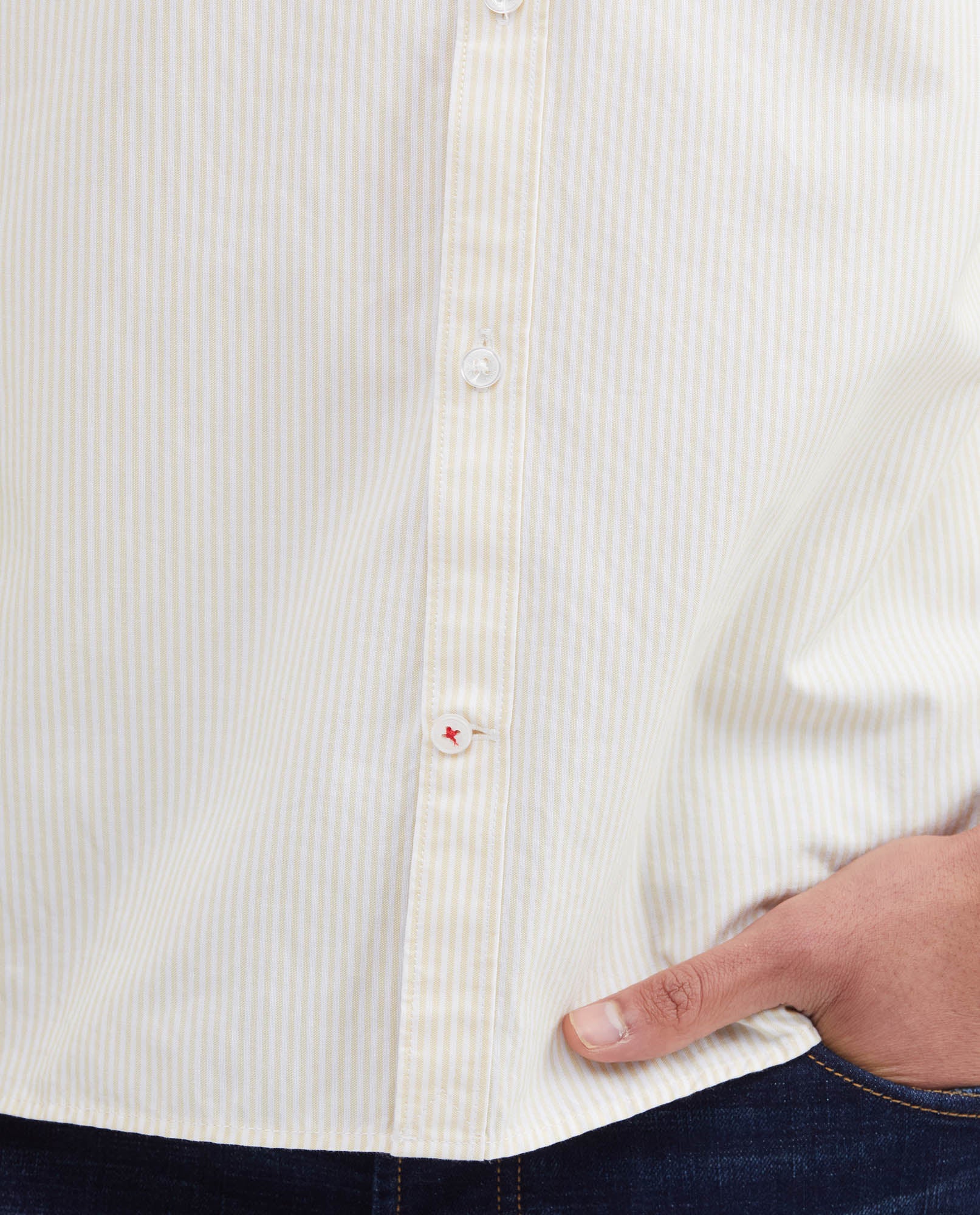 Men's Striped Oxford Shirt Spread Collar in Cotton - 4