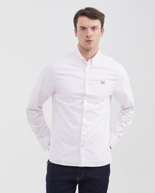 Men's Long Sleeve Cotton Shirt - Pink - 1