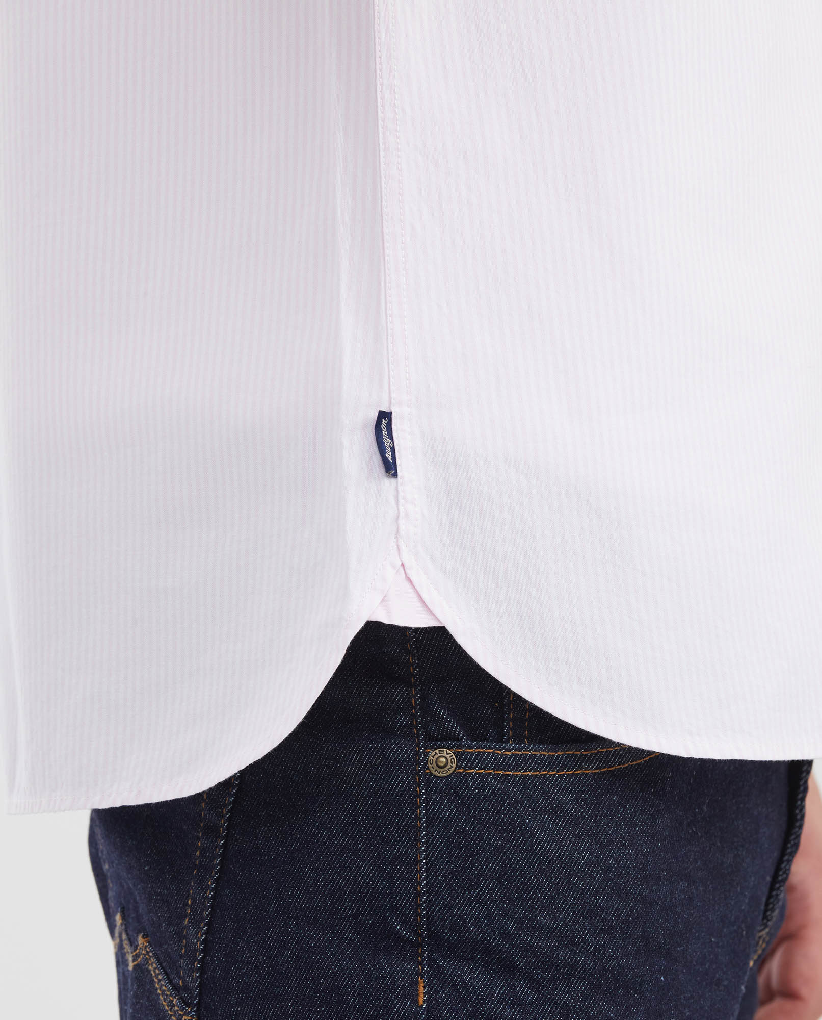 Men's Striped Oxford Shirt Spread Collar in Cotton - 5