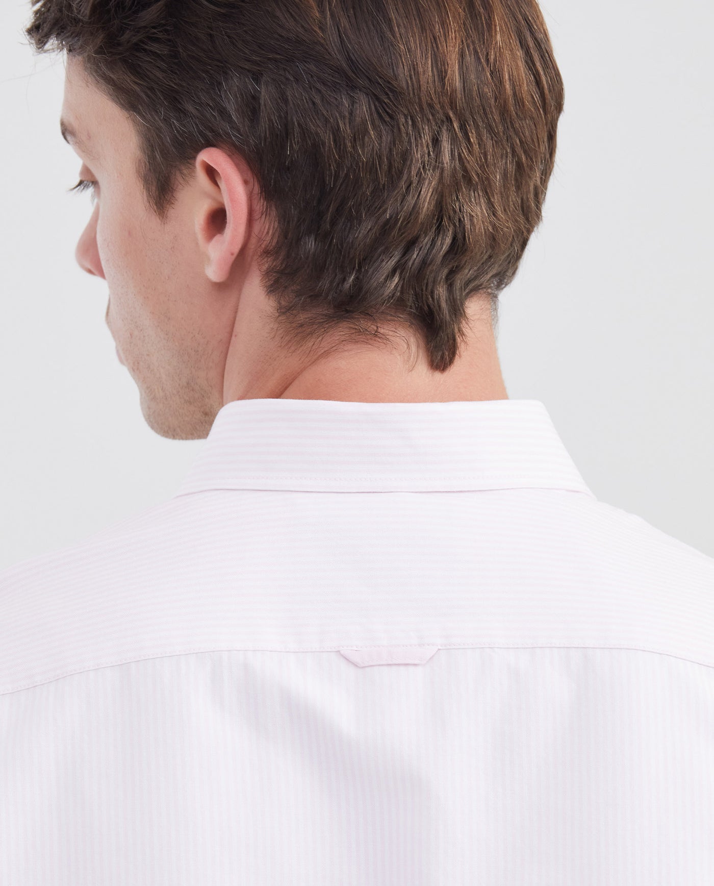 Men's Striped Oxford Shirt Spread Collar in Cotton - 7