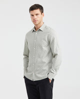 Men's Mini Print Button-Down Shirt 100% Cotton - 1