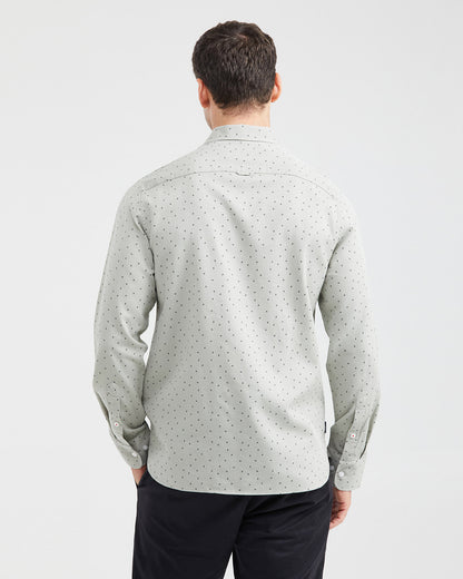 Classic fit long sleeve linen Shirt in green Color