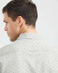 Men's Mini Print Button-Down Shirt 100% Cotton - 5