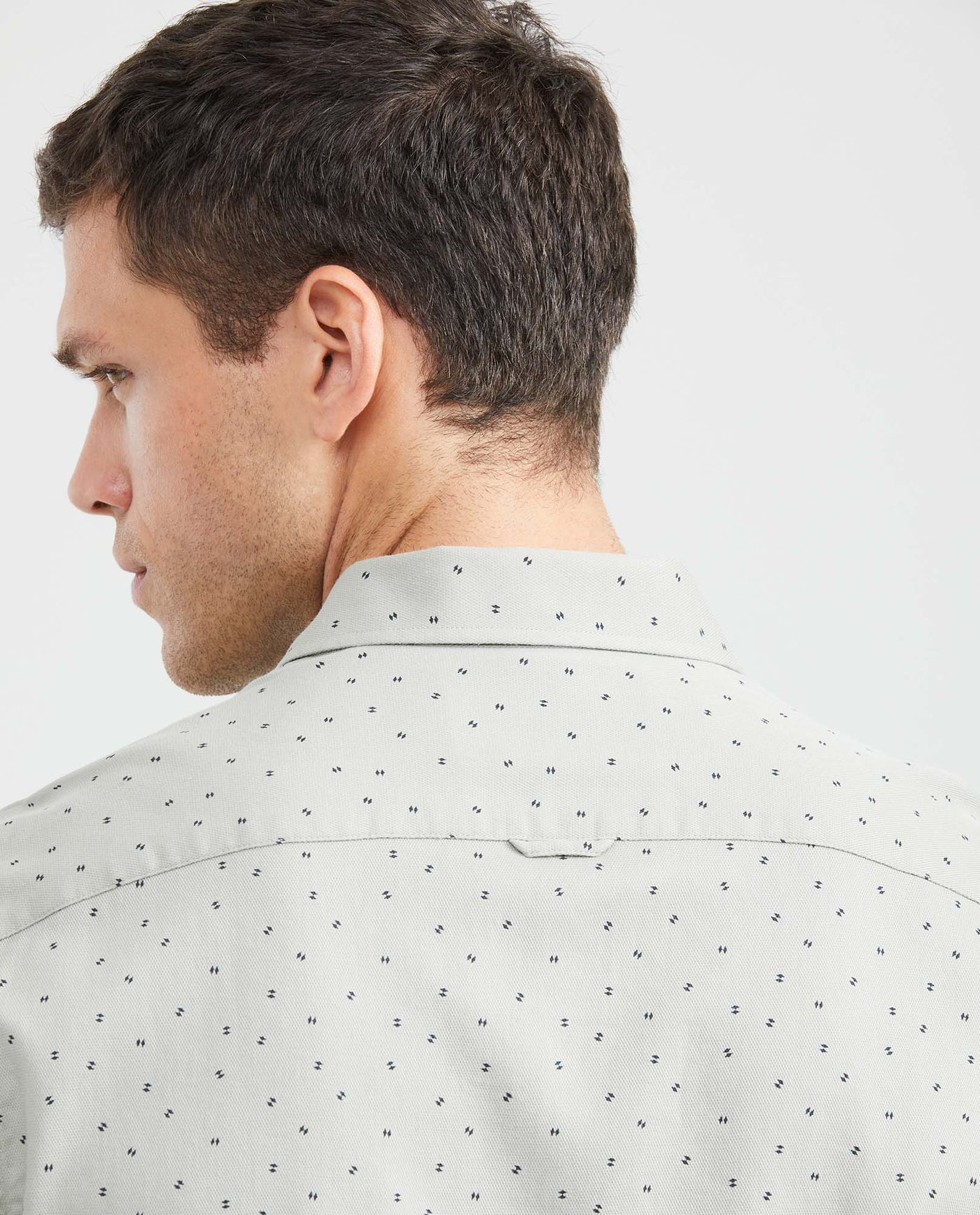 Men's Mini Print Button-Down Shirt 100% Cotton - 5