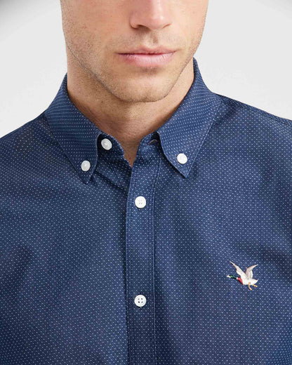 Classic fit long sleeve linen Shirt in blue Color