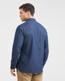 Classic fit long sleeve linen Shirt in blue Color