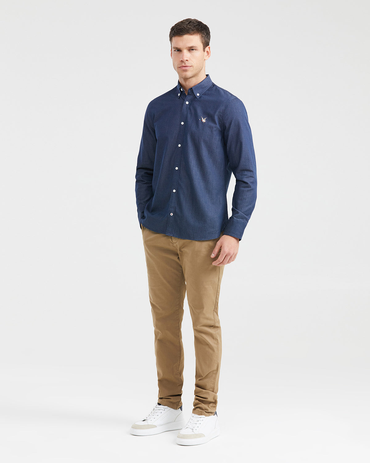 Classic fit long sleeve linen Shirt in blue Color