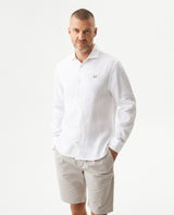 Men's Shirt: Long Sleeve 100% Linen Male - White 617G204 - 1