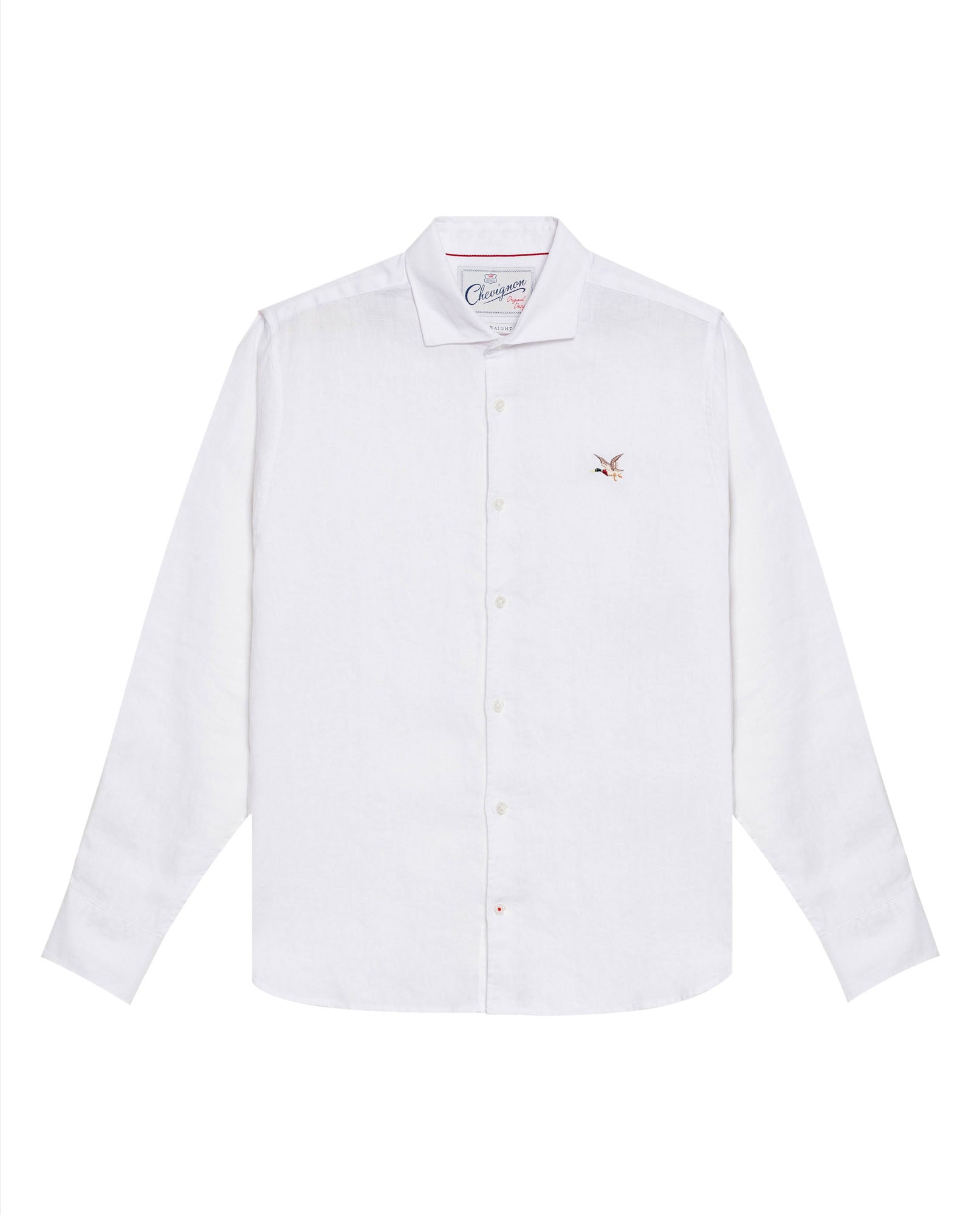 Men's Shirt: Long Sleeve 100% Linen Male - White 617G204 - 2
