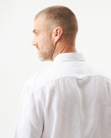 Men's Shirt: Long Sleeve 100% Linen Male - White 617G204 - 6