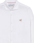 Men's Shirt: Long Sleeve 100% Linen Male - White 617G204 - 7
