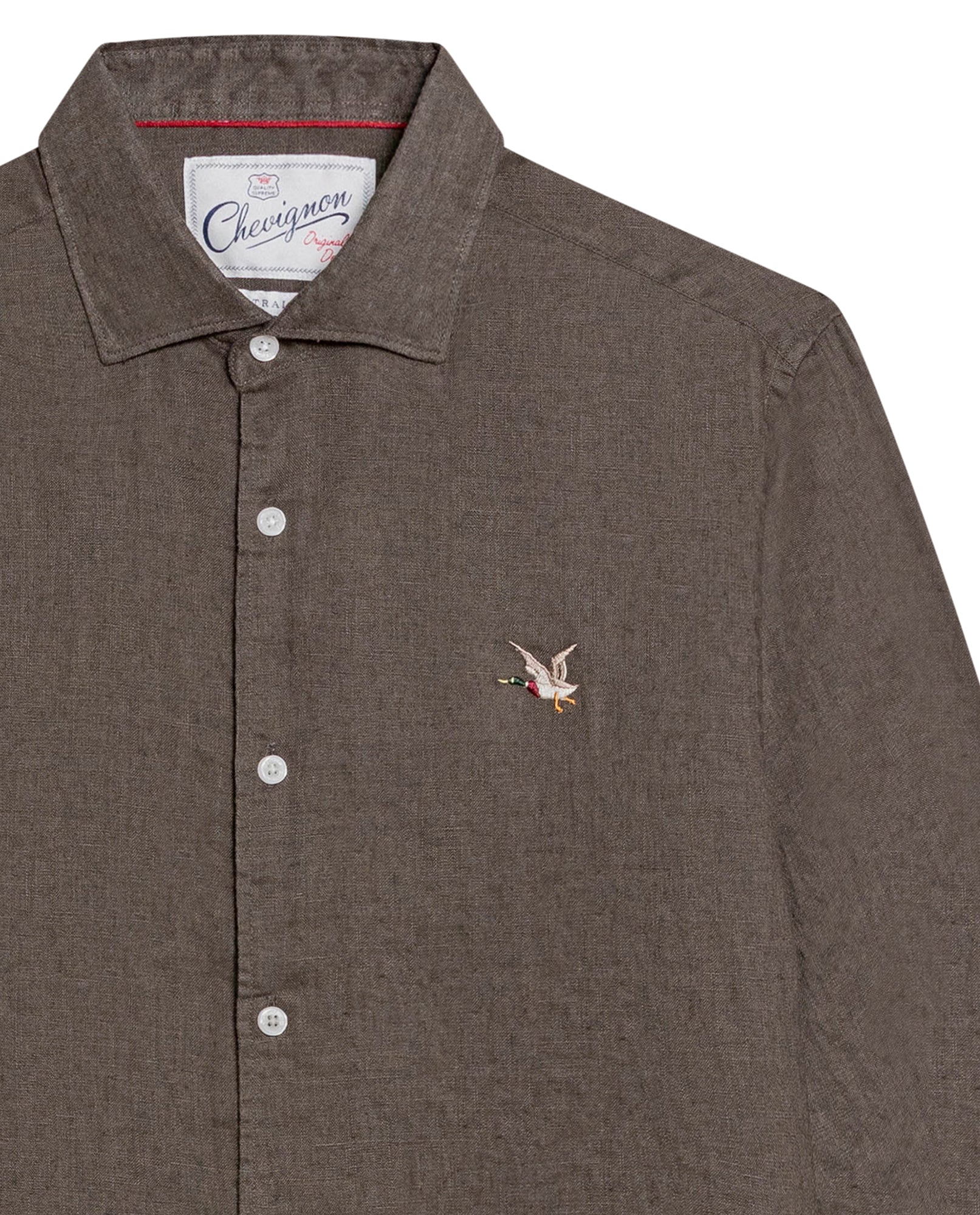 Men's Long Sleeve Shirt in Linen - Green - 7