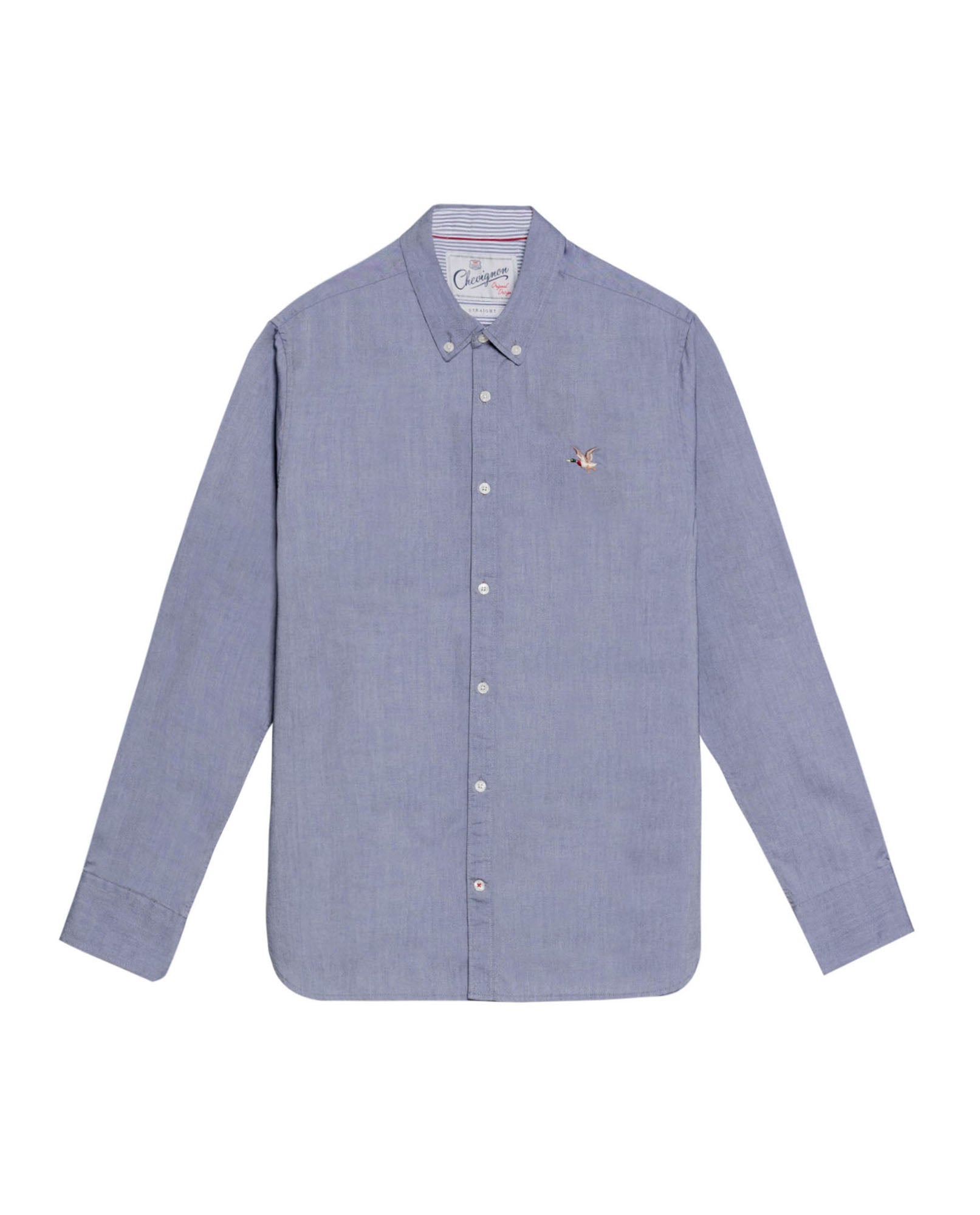 Men's Oxford Long Sleeve Shirtin Cotton - Black - 1