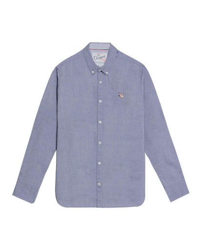 Men's Oxford Long Sleeve Shirtin Cotton - Black - 1