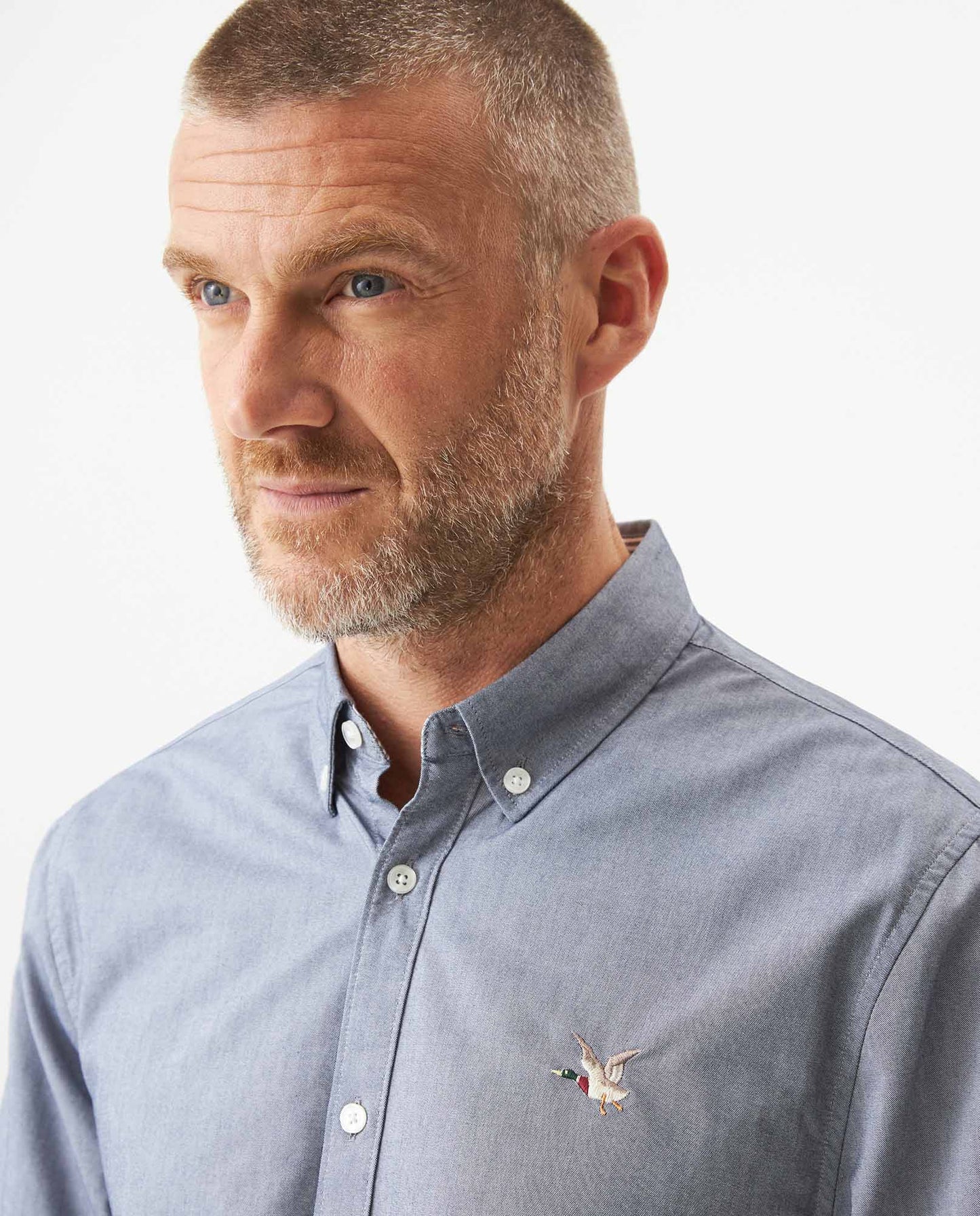 Men's Oxford Long Sleeve Shirtin Cotton - Black - 4