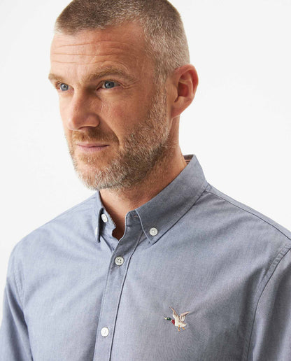 Men's Oxford Long Sleeve Shirtin Cotton - Black - 4