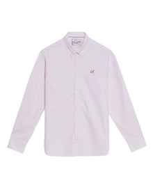 Men's Oxford Long Sleeve Shirt in Cotton - Pink - 1