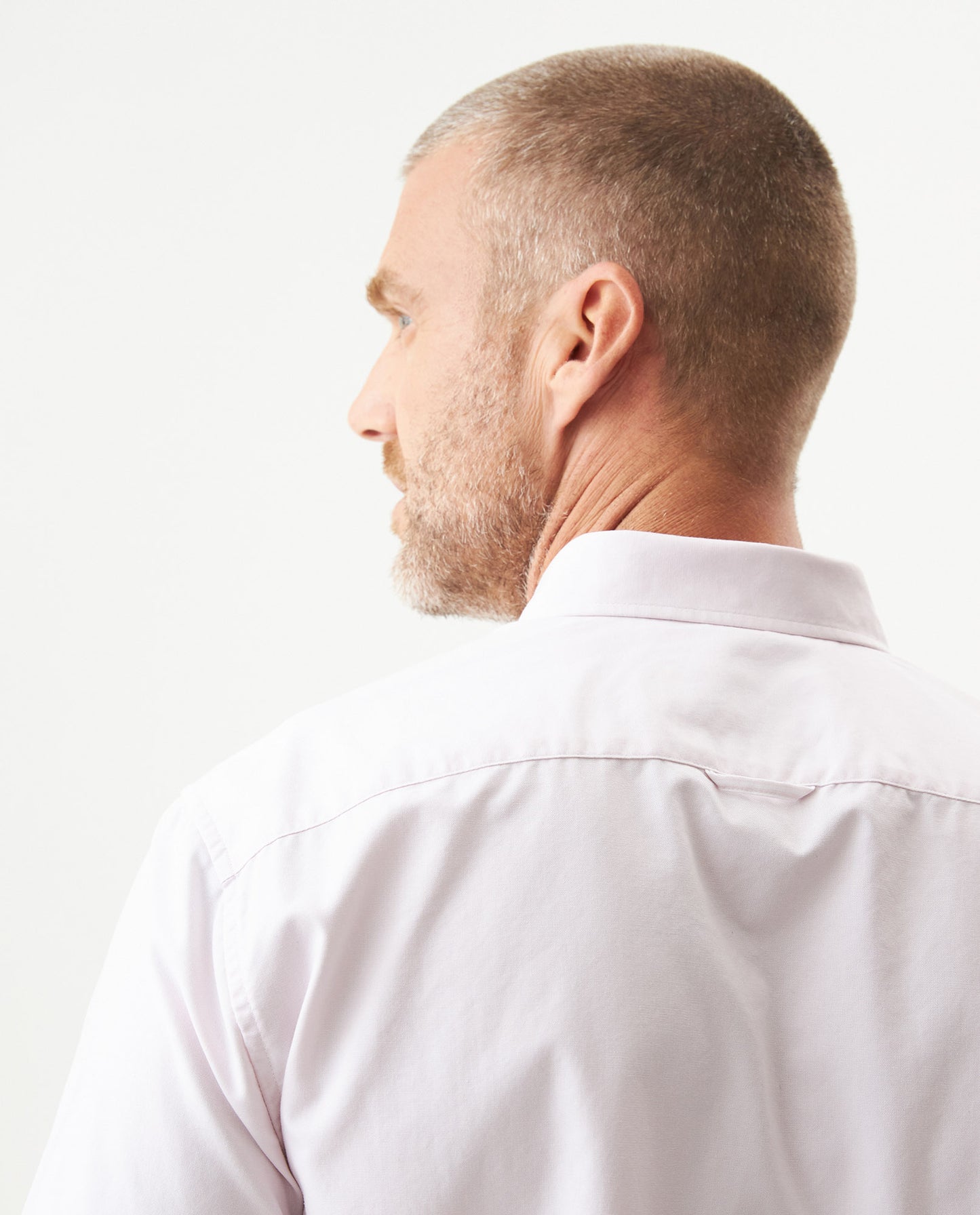 Men's Oxford Long Sleeve Shirt in Cotton - Pink - 6