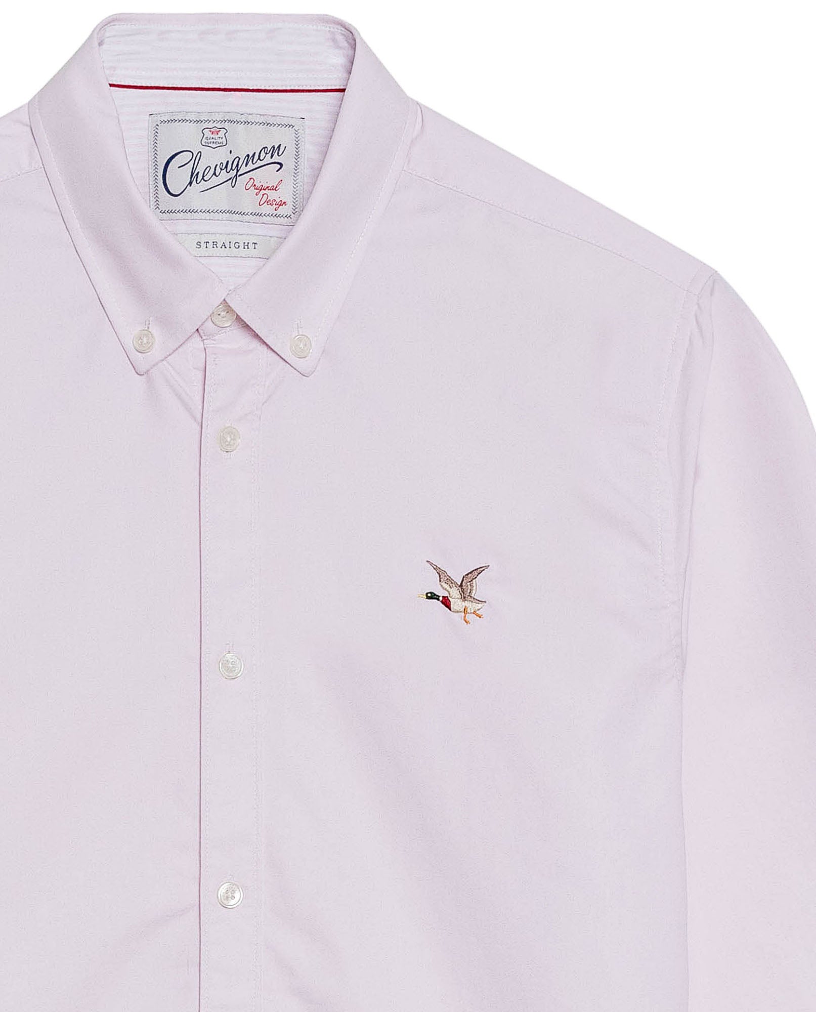 Men's Oxford Long Sleeve Shirt in Cotton - Pink - 7