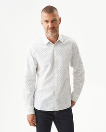 Camisa Mini Print Manga Larga para Hombre en Algodón - White 63_617G402_BLA110601_0