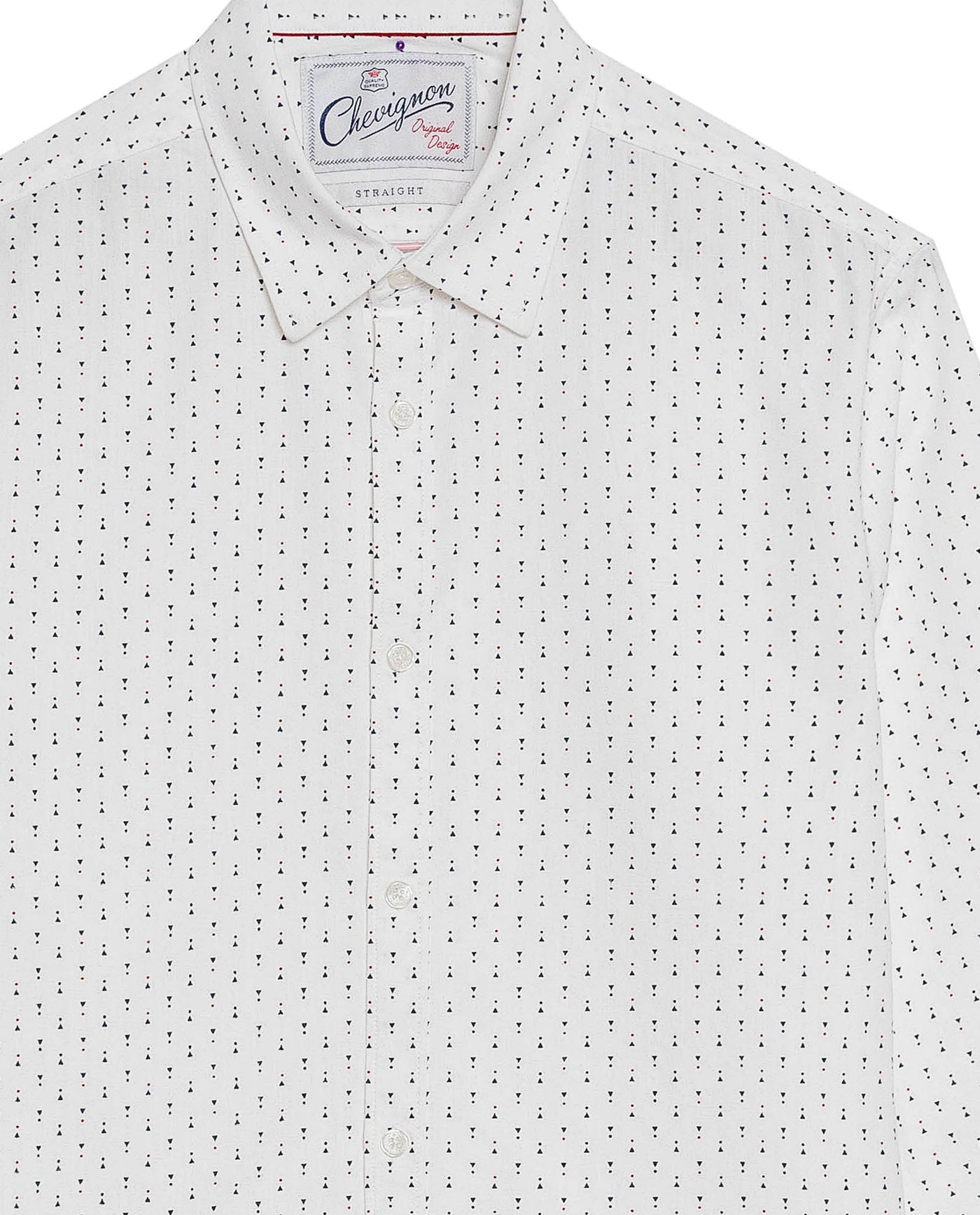 Camisa Mini Print Manga Larga para Hombre en Algodón - White 63_617G402_BLA110601_8