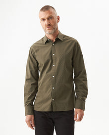 Camisa Mini Print Manga Larga para Hombre en Algodón - Green 63_617G402_VER180316_0