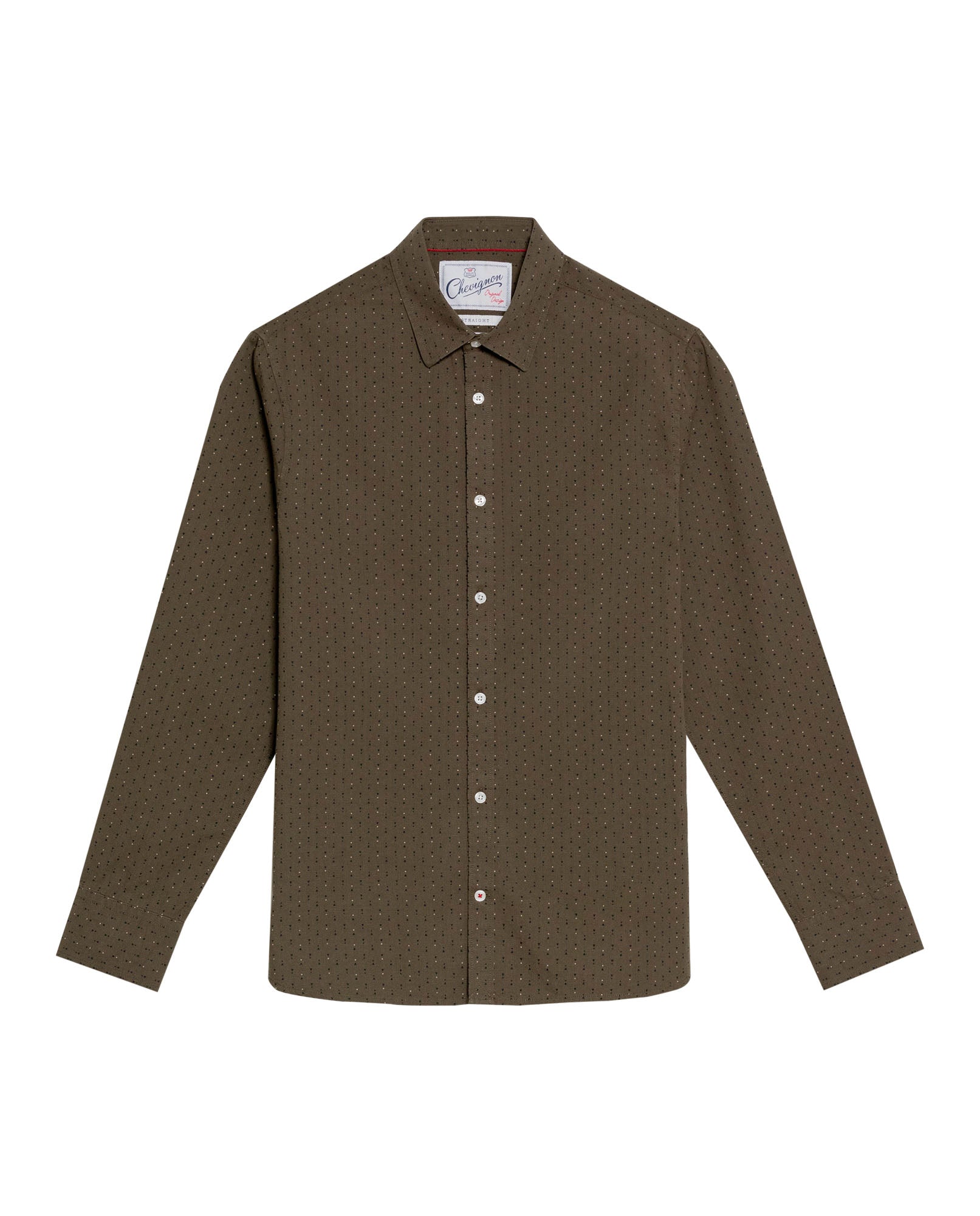 Camisa Mini Print Manga Larga para Hombre en Algodón - Green 63_617G402_VER180316_3