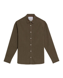 Camisa Mini Print Manga Larga para Hombre en Algodón - Green 63_617G402_VER180316_3