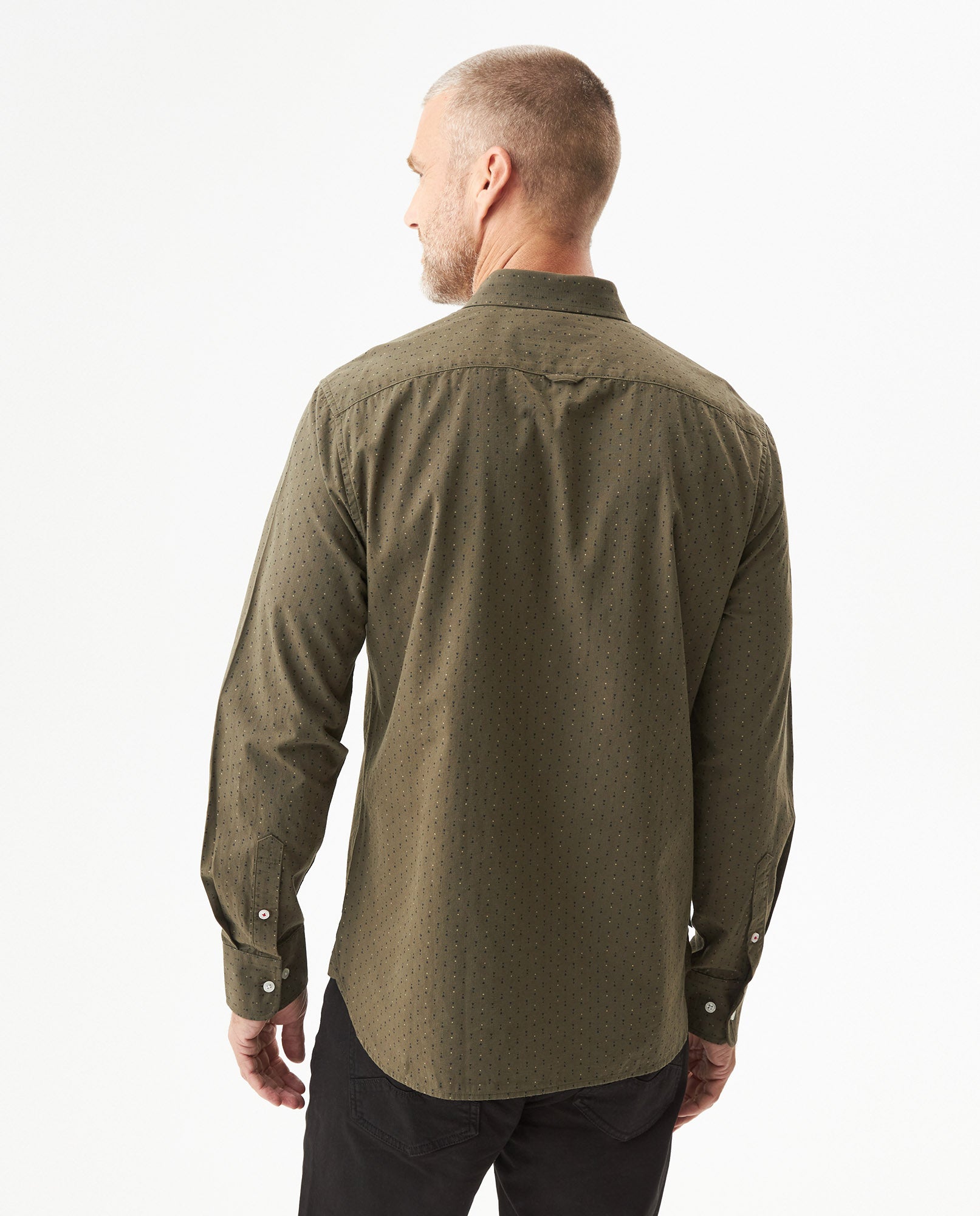 Camisa Mini Print Manga Larga para Hombre en Algodón - Green 63_617G402_VER180316_6