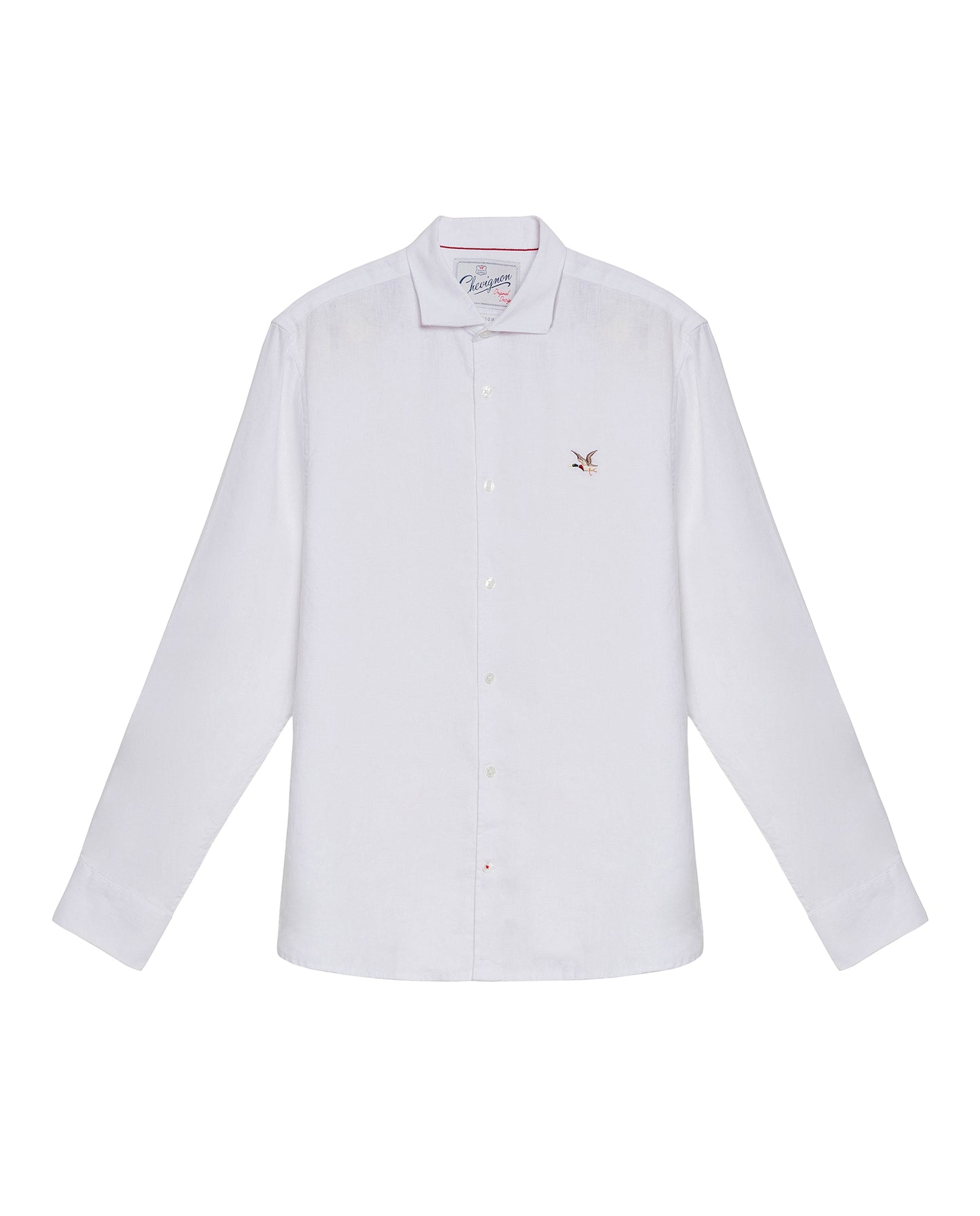Men's Long Sleeve Linen Shirt - White - 1
