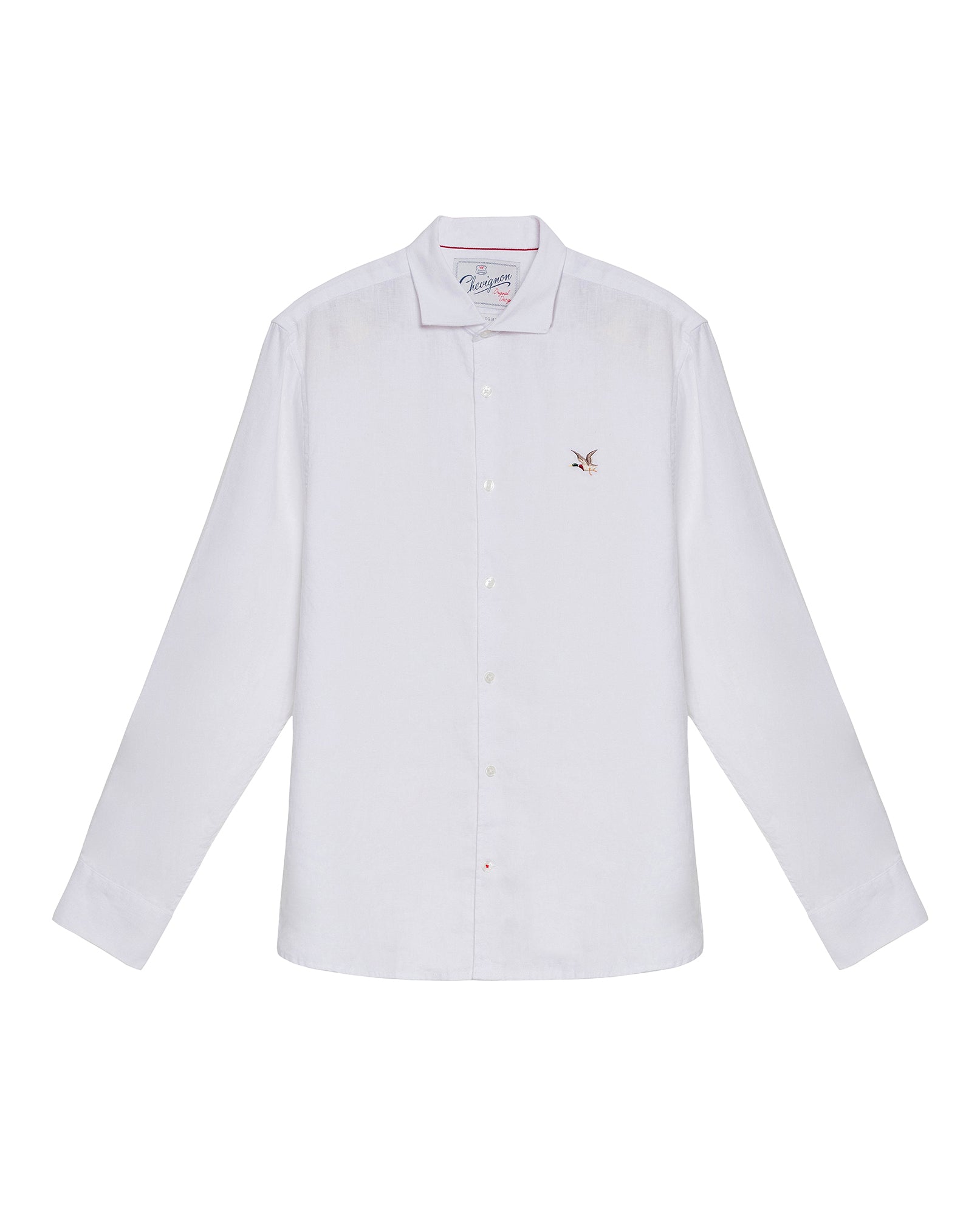 Men's Long Sleeve Linen Shirt - White - 1