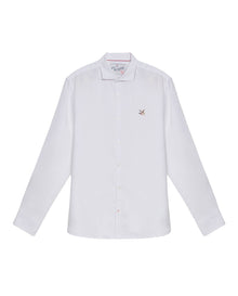Men's Long Sleeve Linen Shirt - White - 1