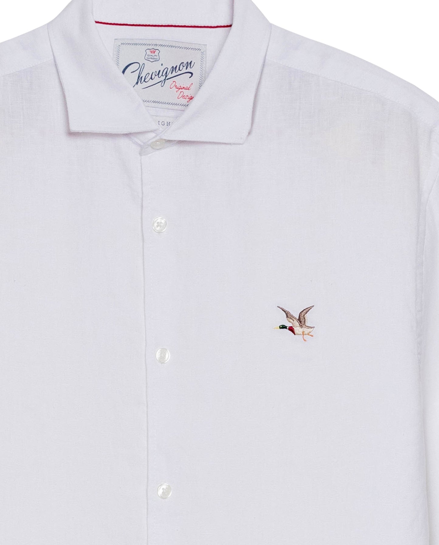 Men's Long Sleeve Linen Shirt - White - 7