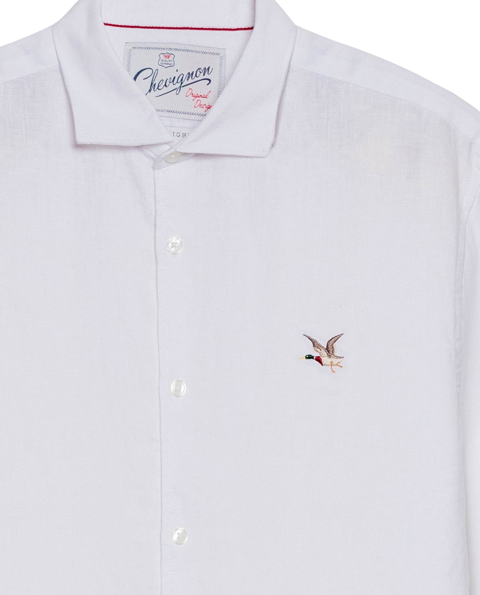 Men's Long Sleeve Linen Shirt - White - 7