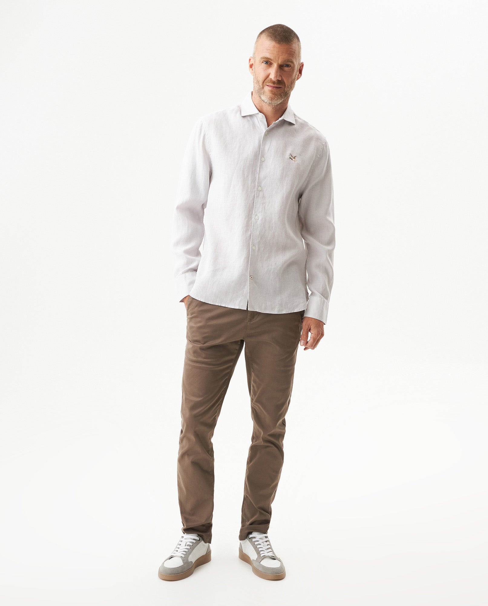 Men's Long Sleeve Linen Shirt - Raw - 3