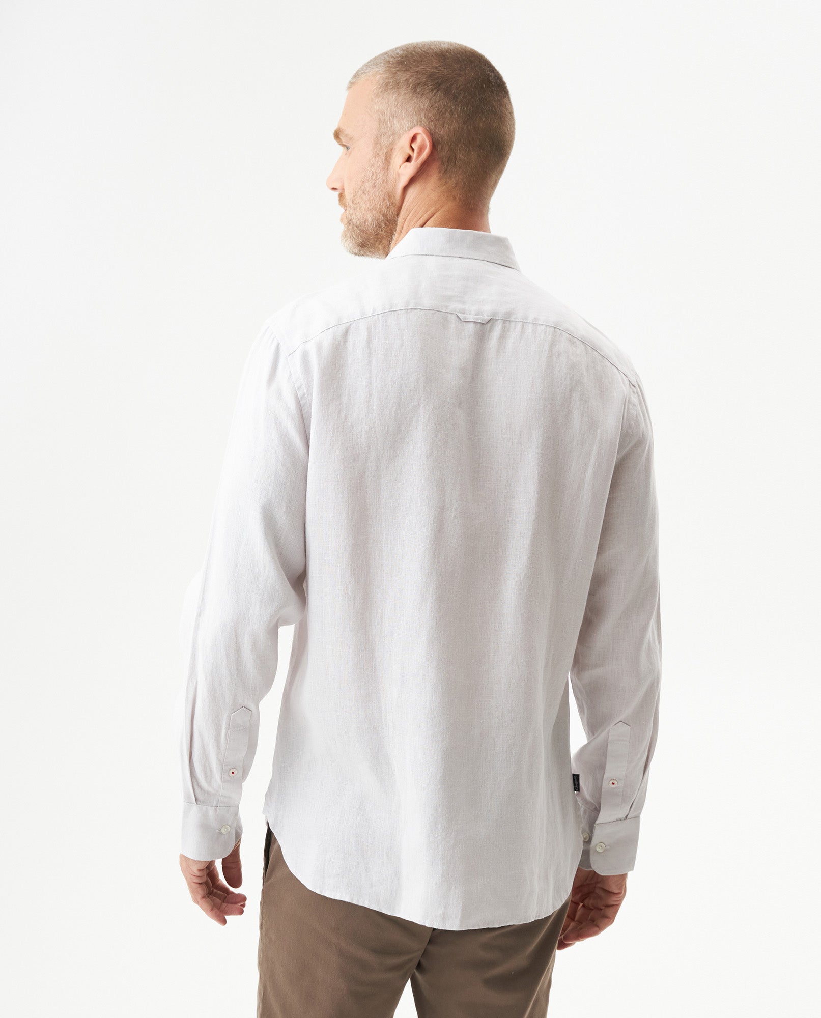 Men's Long Sleeve Linen Shirt - Raw - 5
