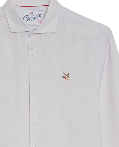 Men's Long Sleeve Linen Shirt - Raw - 7