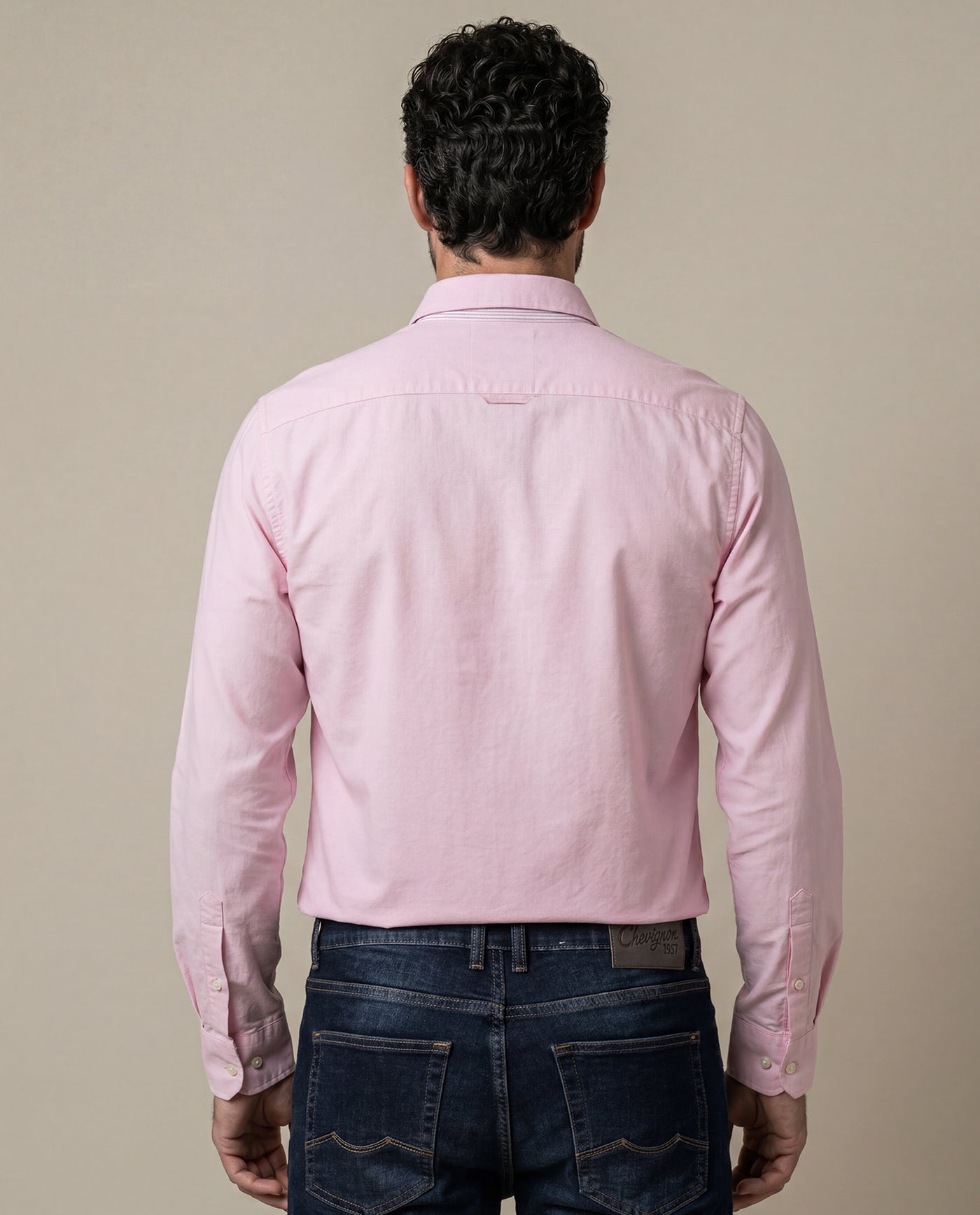 Men's Slim Fit Oxford Shirt - Pink 63_617H200_ROS131405_6