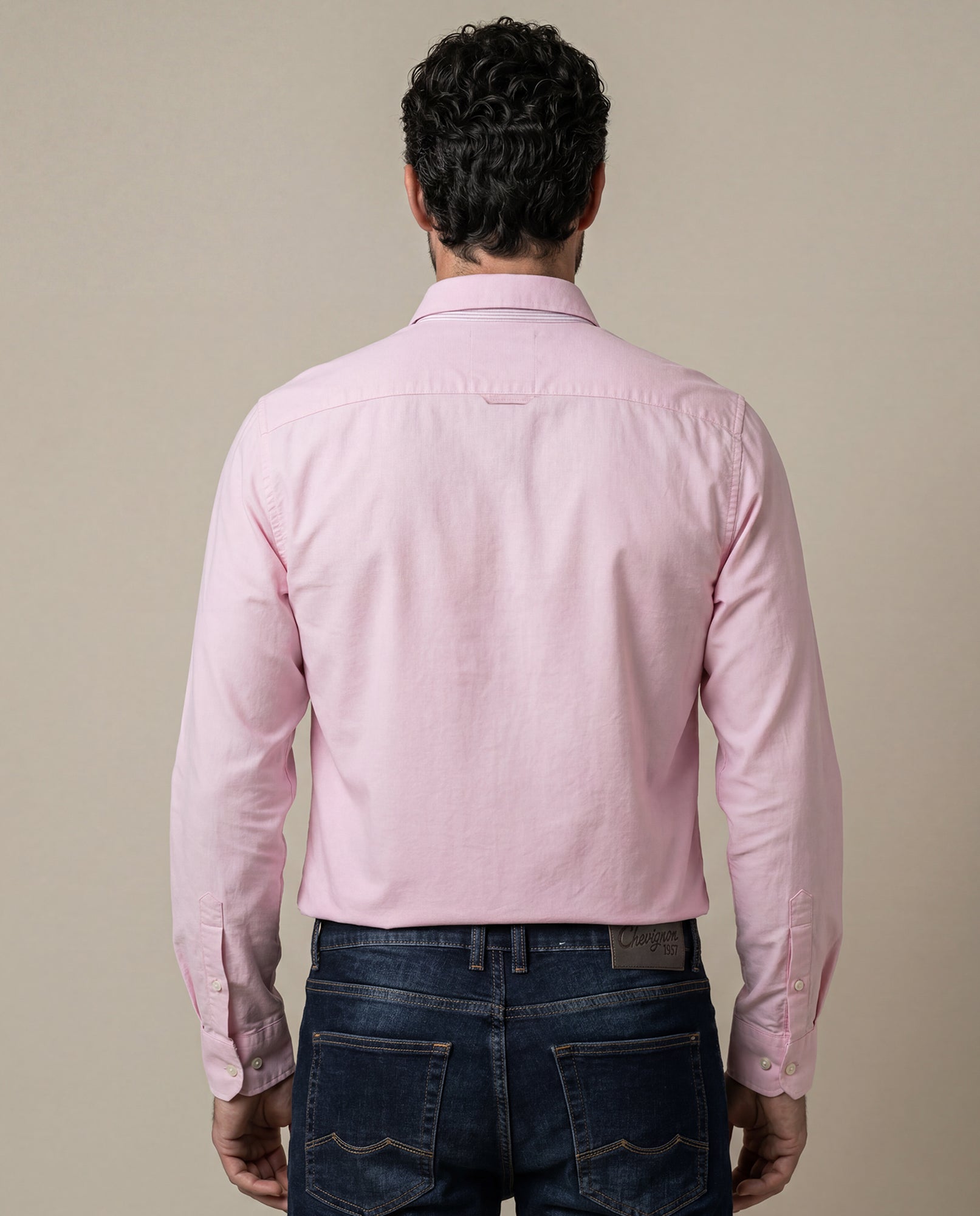 Men's Slim Fit Oxford Shirt - Pink 63_617H200_ROS131405_6