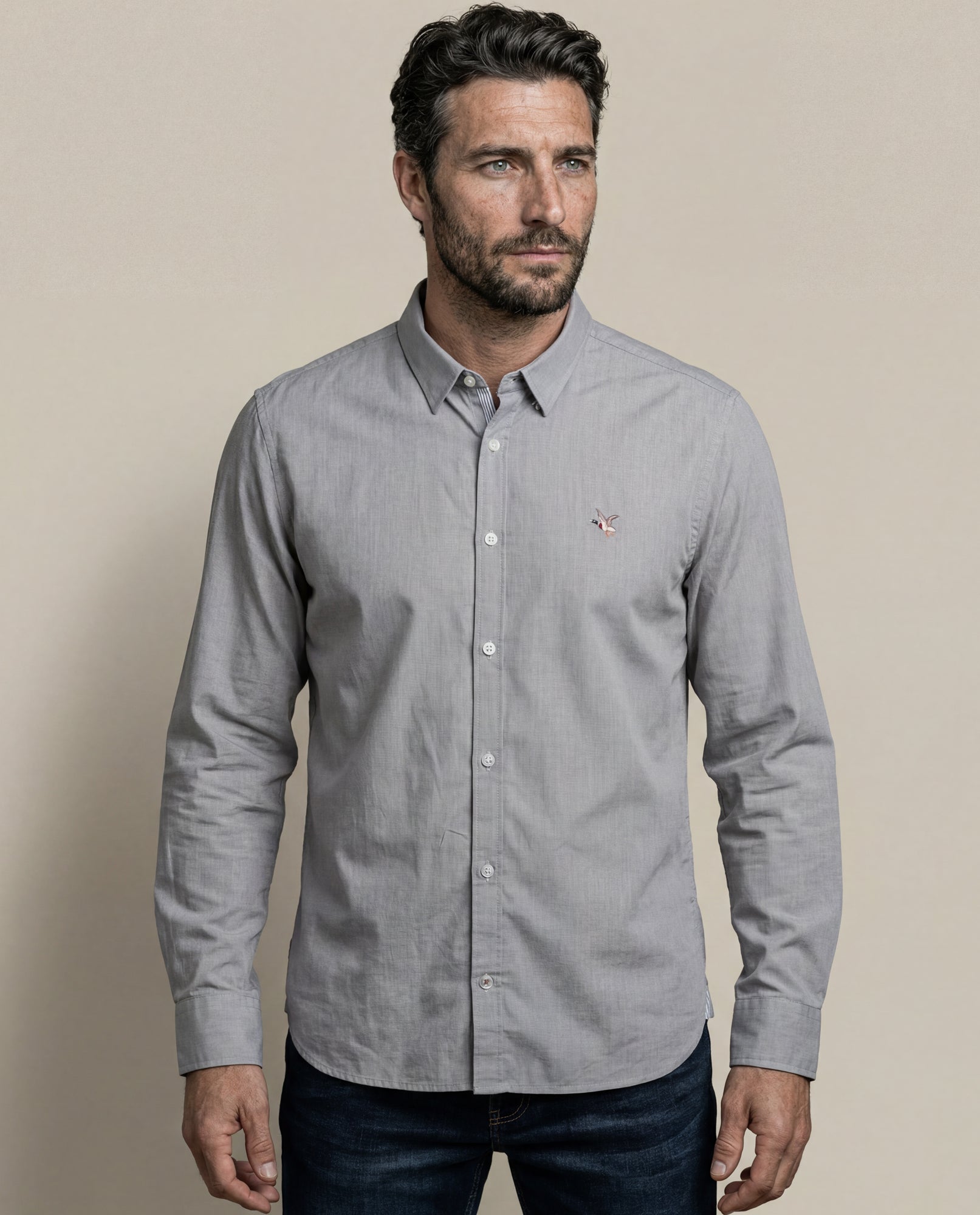 Men's Slim Fit Oxford Shirt - Green 63_617H200_VER176206_0