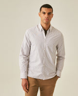 Men´s Slim Fit Striped Shirt - Brown 63_617H201_CAF171314_0