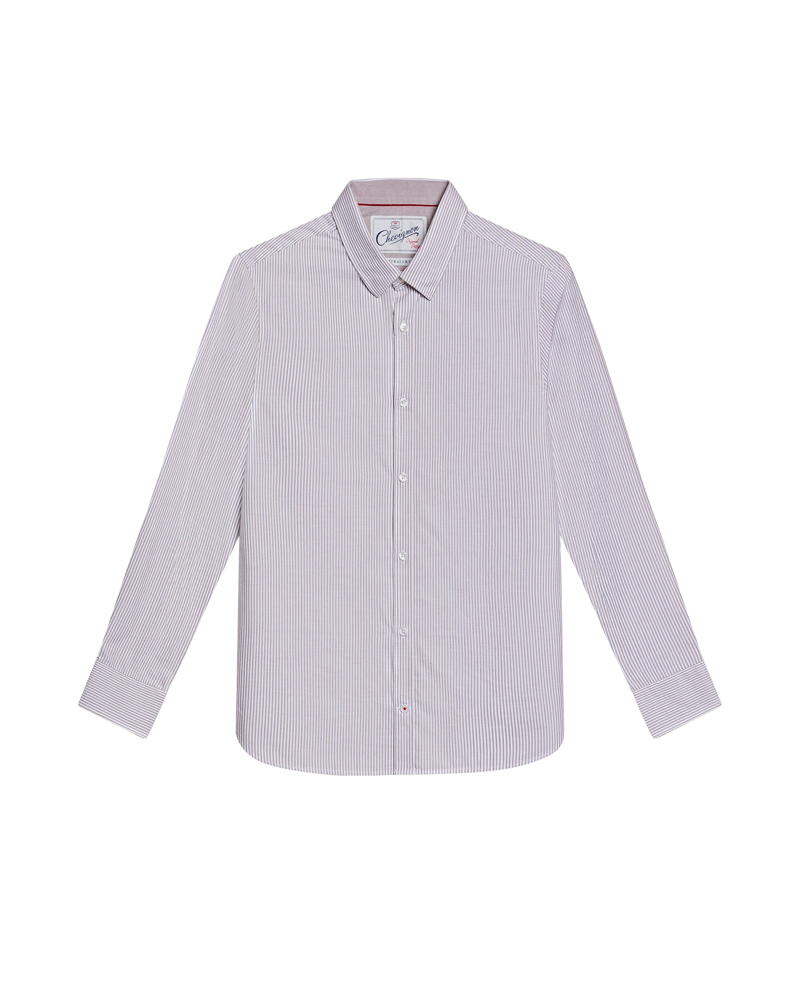 Men´s Slim Fit Striped Shirt - Brown 63_617H201_CAF171314_3