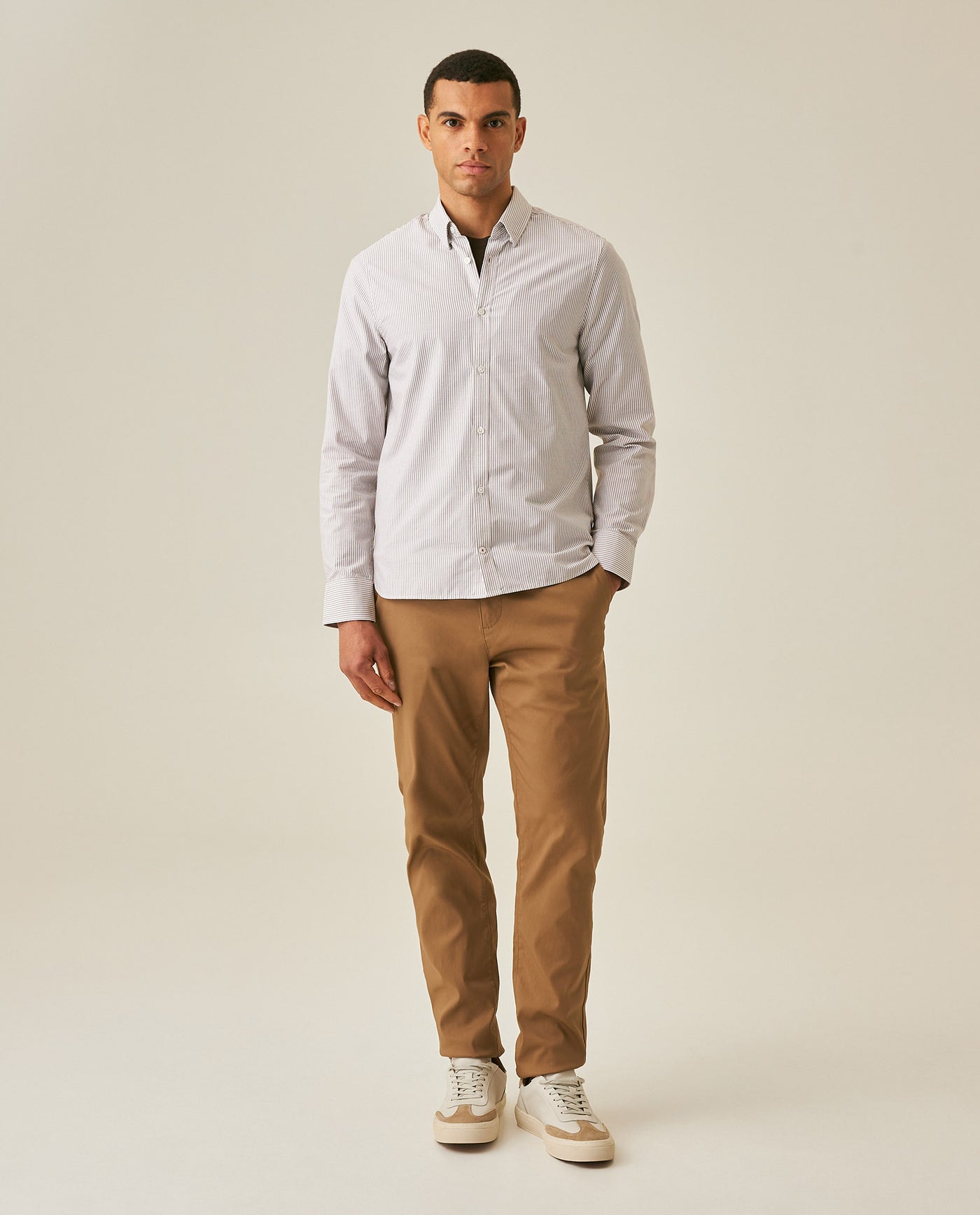 Men´s Slim Fit Striped Shirt - Brown 63_617H201_CAF171314_4