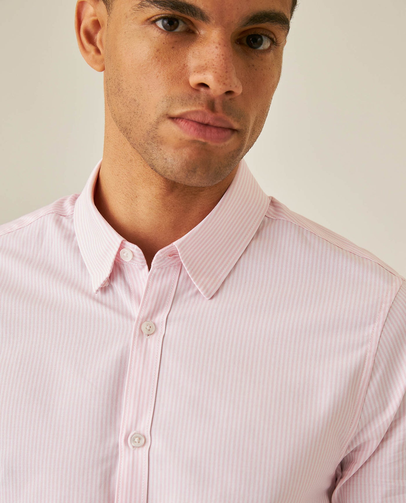 Men´s Slim Fit Striped Shirt - Pink 63_617H201_ROS161720_5