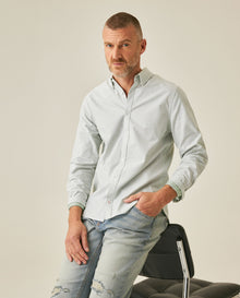 Men´s Slim Fit Striped Shirt - Green 63_617H201_VER170220_0