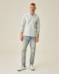 Men´s Slim Fit Striped Shirt - Green 63_617H201_VER170220_4