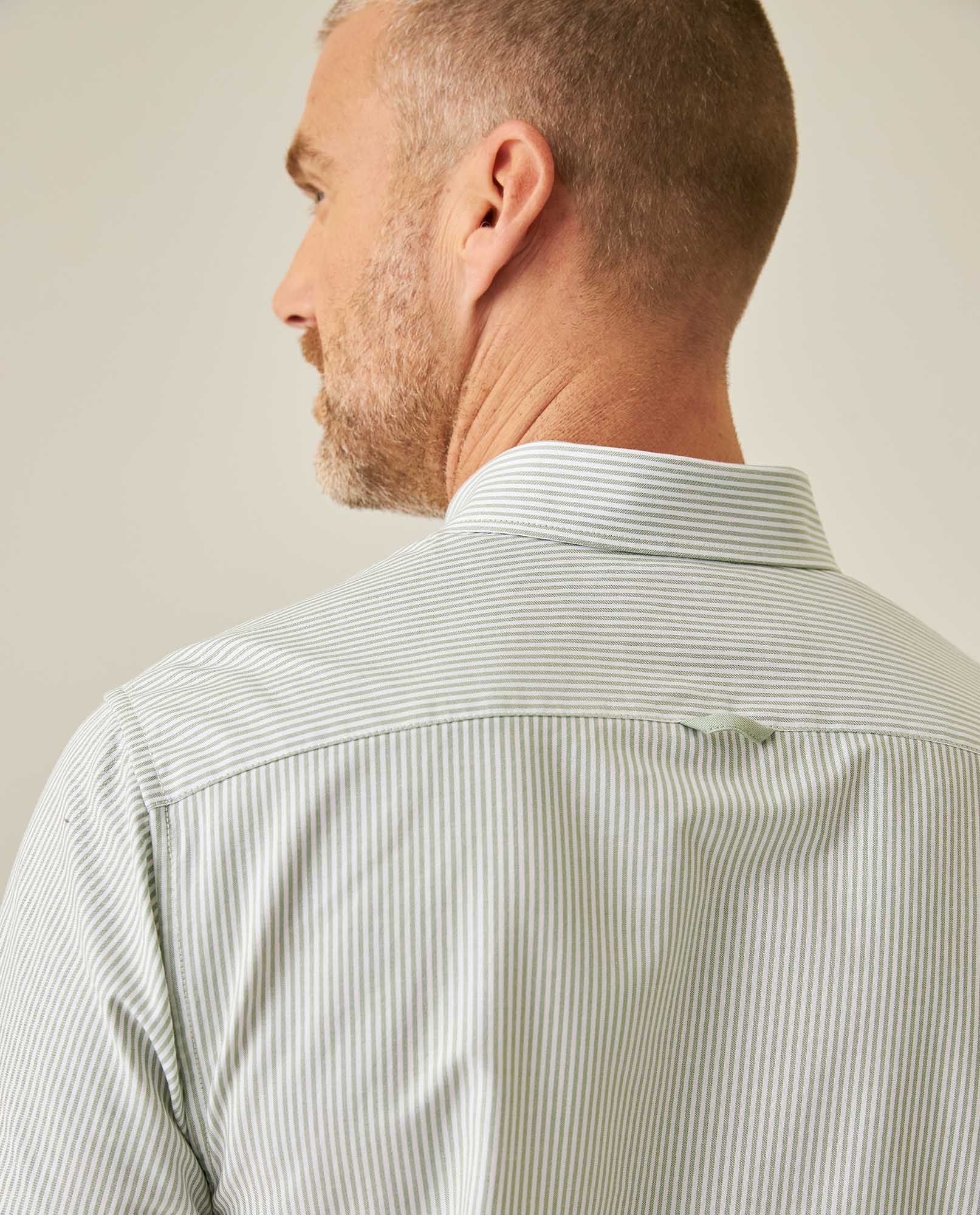 Men´s Slim Fit Striped Shirt - Green 63_617H201_VER170220_7