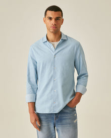 Mens Slim Fit Lightweight Denim Shirt - Blue 63_617H203_AZU154714_0